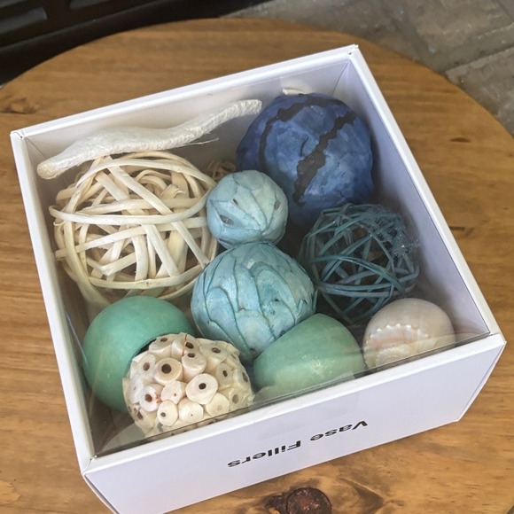 Decorative Vase Bowl Fillers Beach Seashell Blue & Tea Orb Ball Sphere GIFT NEW - Picture 8 of 8